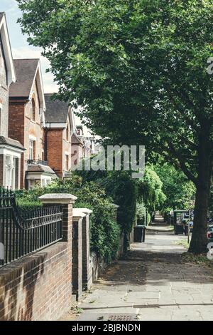 Fitzjohn's Avenue in Hampstead, which has some of the most expensive housing in the London area and more millionaires within its boundaries than any o Stock Photo