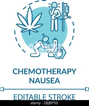 Chemotherapy nausea concept icon Stock Vector