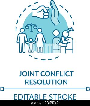 Joint conflict resolution concept icon Stock Vector
