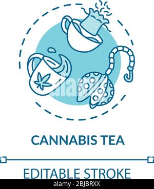 Cannabis tea concept icon Stock Vector