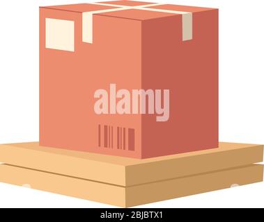 Stack of packages semi flat RGB color vector illustration Stock Vector