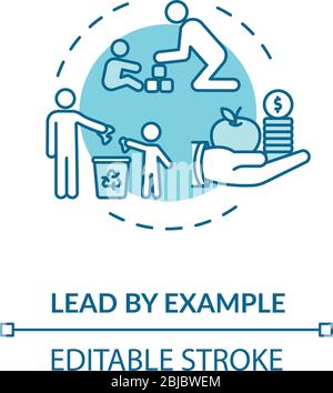 Lead by example concept icon Stock Vector