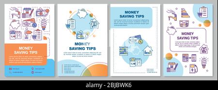 Money saving tips brochure template Stock Vector