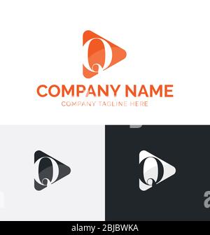 Q letter multimedia logo template. Letter Q logo vector template. Q letter vector easy to edit Stock Vector