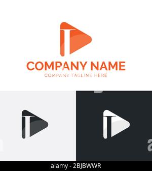 I letter multimedia logo template. Letter I logo vector template. I letter vector easy to edit Stock Vector
