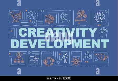 Creativity development blue word concepts banner Stock Vector