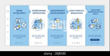 Parents and children relationship onboarding vector template Stock Vector