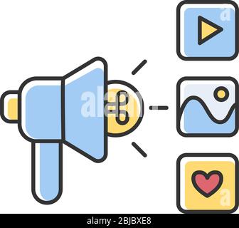 Campaign RGB color icon Stock Vector