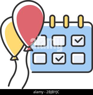 Events RGB color icon Stock Vector