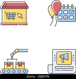 Social media calendar RGB color icons set Stock Vector Image & Art - Alamy
