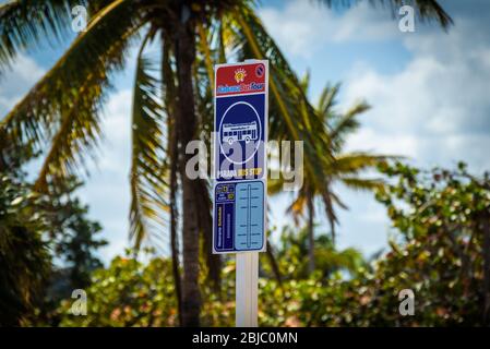 Habana Bus Tour stop in Old Havana, Cuba. Stock Photo