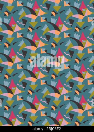 Seamless pattern background with various geometric forms Stock Vector