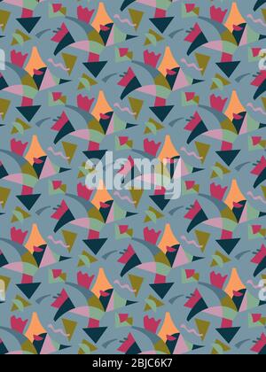 Seamless pattern background with different geometric forms Stock Vector