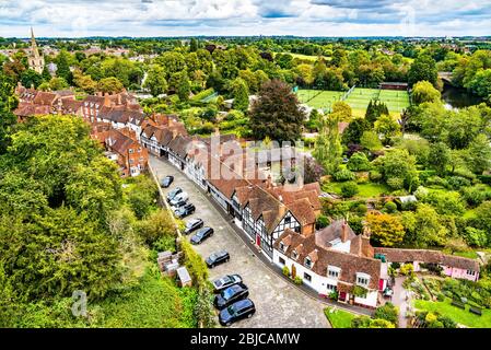 Aerial view of Warwick in England Stock Photo