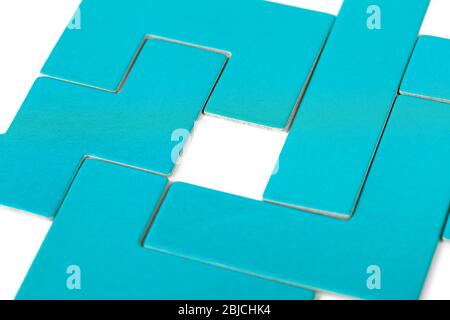 Square hole in the middle, empty space in the centre of a geometrical structure vacant missing part. Place for something, hiring, vacant position work Stock Photo