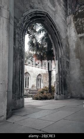 St. Dunstan in the East church a city garden in the heart of the City of London, UK. Stock Photo