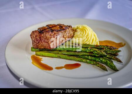 Ribeye steak with asparagus