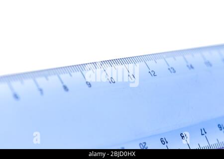 selective focus a part of the plastic blue transparent precision measurement tool Stock Photo