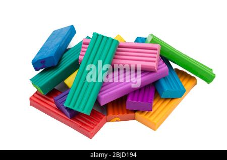 plasticine colorful sticks isolated over white background Stock Photo