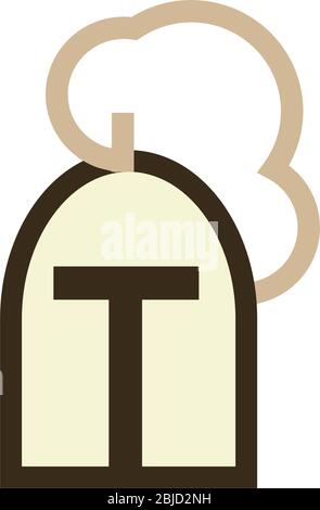 Medieval icons, knights helmet with feathered top Stock Vector