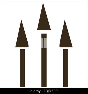 Medieval icon, spear or pike poles representing army or infantry Stock Vector