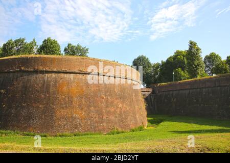 City walls surrounding the old town. Lucca, Tuscany, Italy Stock Photo