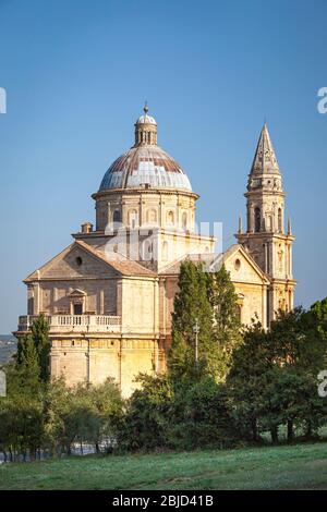 Early morning above Madonna di San Biagio, Montepulciano, Tuscany, Italy Stock Photo