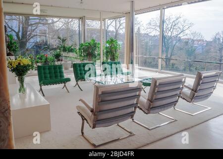 Villa Tugendhat in Brno, Czech Republic, Architect Mies van Der Rohe for the tugendhat family, Modern architecture, Funcionalism architecture,Unesco, Stock Photo
