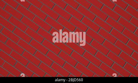 Red bricks positioned diagonally. Wall of red bricks texture background. Stock Photo