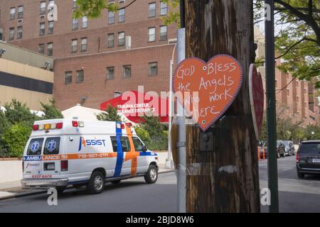 New York Presbyterian Hospital ambulance for emergency medical services  parked on a new york street Stock Photo - Alamy