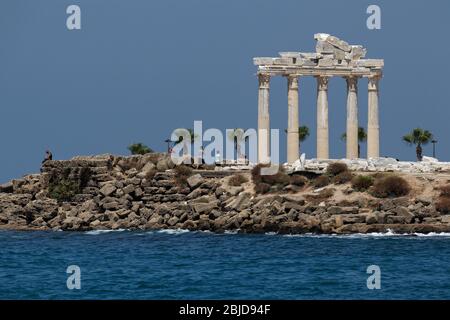 Apollo temple ruins in Side, Antalya Province, Turkey. Stock Photo