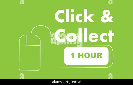 Click and Collect internet shopping consept Stock Vector