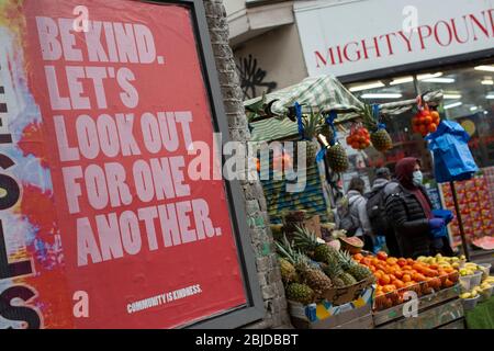 Peckham, UK. 29th April, 2020. People wearing protective face masks go about their daily life in South London during the Coronavirus lockdown. ( Credit: Sam Mellish/Alamy Live News ) Stock Photo