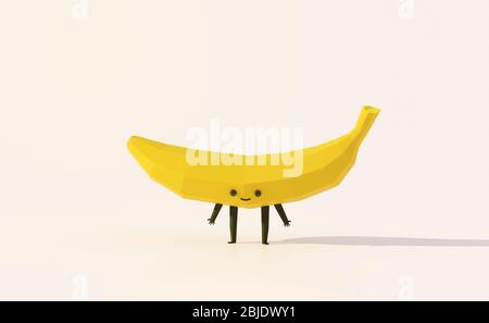 Download Bright Yellow Banana With A Happy Cartoon Like Face To Encourage Children To Eat Healthy Set On A White Background Stock Photo Alamy PSD Mockup Templates