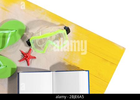 Set for reading at beach. Summer holidays concept Stock Photo