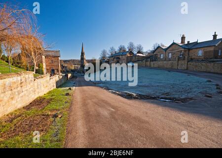 Saint Peters Church in Edensor on the Chatsworth Estate in the Peak District National Park Stock Photo