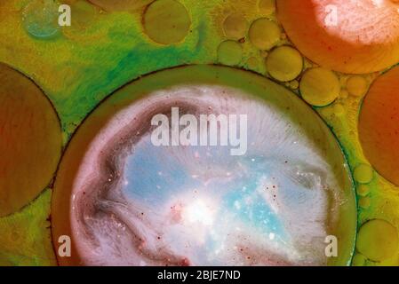 Colored circles of mixed colors. Natural background with patterns Stock Photo