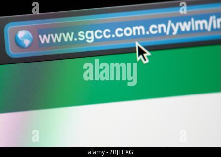 New-York , USA - April 29 , 2020:State Grid  url link adress website close up view on laptop screen Stock Photo