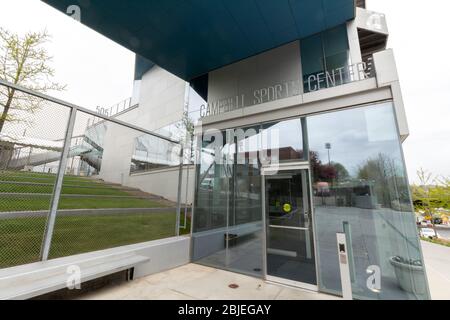 entrance to the Campbell Sports Center, part of the Baker Athletics Complex in Inwood belonging to Columbia University,  opened in June of 2012 Stock Photo