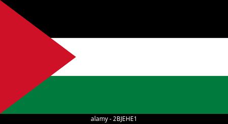 Official Large Flat Flag of Palestine Horizontal Stock Photo