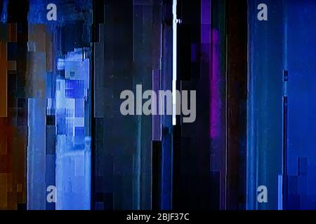Pixelated tv screen, bad signal. Abstract high resolution glitch background. Stock Photo