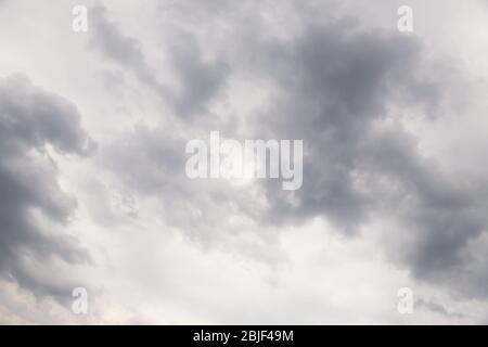 Dramatic gray clouds in the sky. Beautiful gray and white cloudy sky Stock Photo