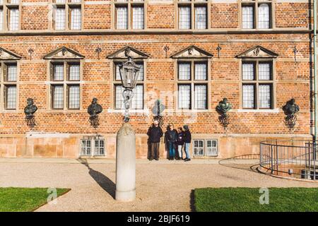 The Rosenborg Castle in Copenhagen, Denmark February 18, 2019 on winter sunny day. Dutch Renaissance style. Rosenborg is the former residence of Stock Photo