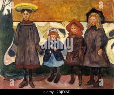 Four Girls In Asgardstrand by Edvard Munch, 1903, Munch Museum, Oslo Stock Photo