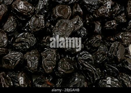 texture dry prunes closeup, food background Stock Photo