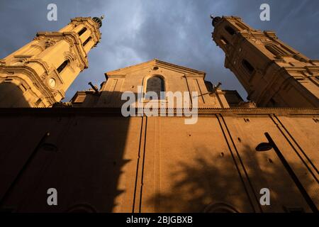 Cathedral-Basilica of Our Lady of the Pillar aka Basílica de Nuestra Señora del Pilar in Zaragoza, Spain, Europe Stock Photo