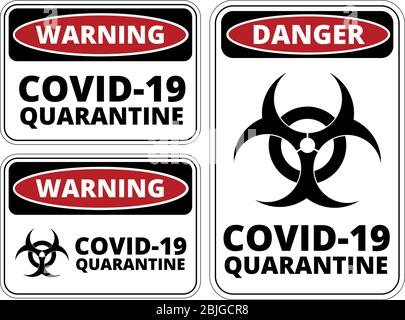Covid-19 Danger Sign set Stock Vector