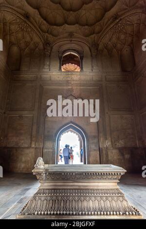 Delhi / India - September 21, 2019: Grave of Safdarjung at Safdarjung's Tomb, Mughal style mausoleum built in 1754 in New Delhi, India Stock Photo