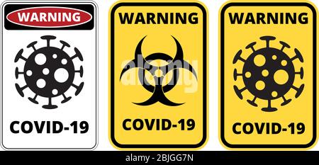 Covid-19 Danger Sign set Stock Vector