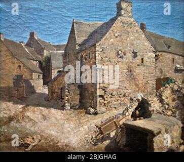 Panos Terlemezian - Woman worker by Well, Bretagne (1900) Stock Photo